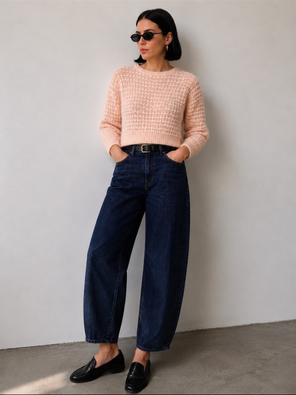 GRM Vintage Late 80s Made in Italy Cotton/Lana Wool Crop Sweater